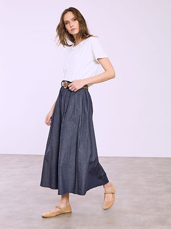 Φούστα μίντι με denim όψη SQ9844.2228+2