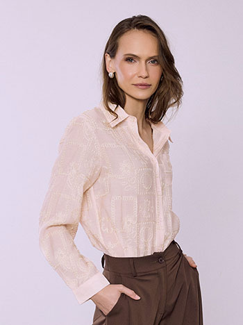 Πουκάμισο με μεταλλιζέ κεντήματα SQ9844.3003+4