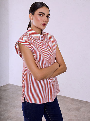Πουκάμισο ριγέ με strass SQ9844.3032+1