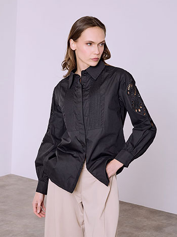 Πουκάμισο βαμβακερό με κέντημα SQ9844.3039+2