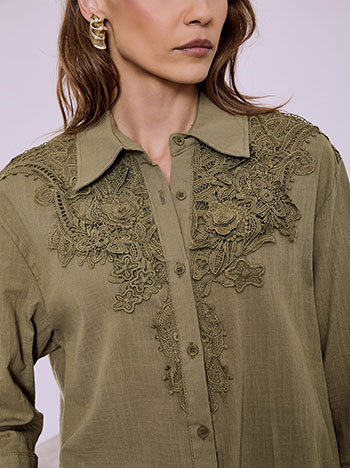 Πουκάμισο βαμβακερό με κέντημα SQ9844.3169+6