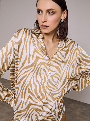 Πουκάμισο σατέν με τύπωμα ζέβρα SQ9844.3803+2
