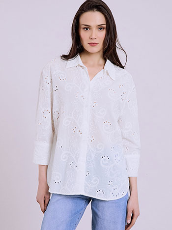 Πουκάμισο κεντητό ασύμμετρο SQ9844.3989+1