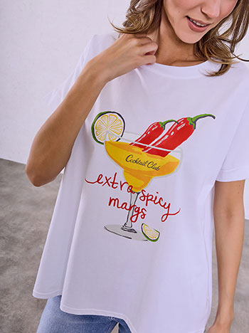 T-shirt με στάμπα κοκτέιλ SQ9844.4009+1