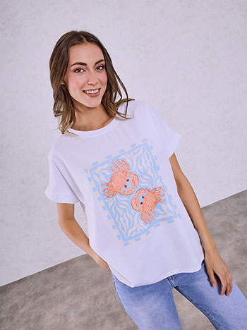 T-shirt με στάμπα καβούρια SQ9844.4010+1