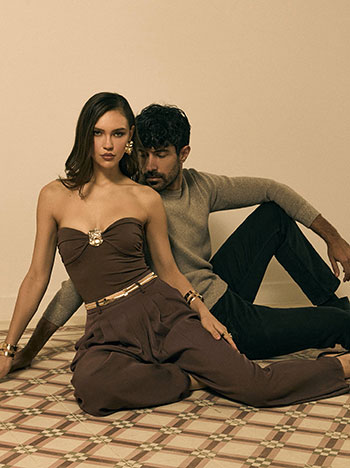 Κορμάκι strapless με μεταλλική λεπτομέρεια SQ9844.4024+