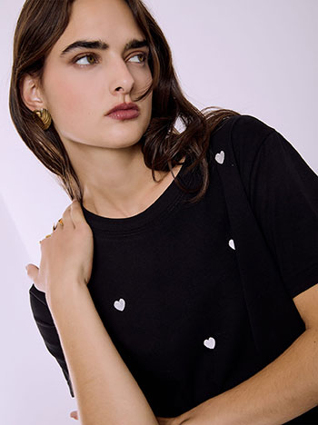 Celestino T-Shirt με Καρδιές Sq9844 4092+5 Μπλούζες T-Shirts Γυναικεία Ρούχα Μόδα