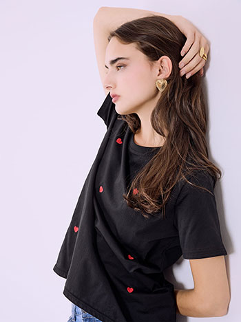 T-shirt με καρδιές SQ9844.4092+4