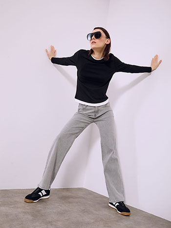 Μπλούζα με διπλό τελείωμα SQ9844.4105+1