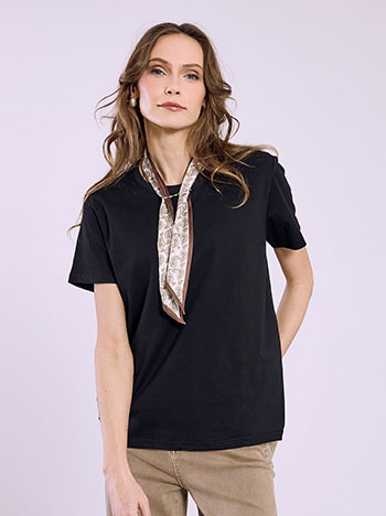 Celestino T-Shirt με Αποσπώμενο Μαντήλι Sq9844 4109+2 Μπλούζες T-Shirts Γυναικεία Ρούχα Μόδα