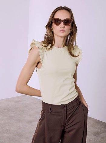 Μπλούζα αμάνικη με βολάν SQ9844.4171+6