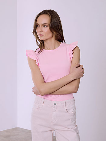 Μπλούζα αμάνικη με βολάν SQ9844.4171+7