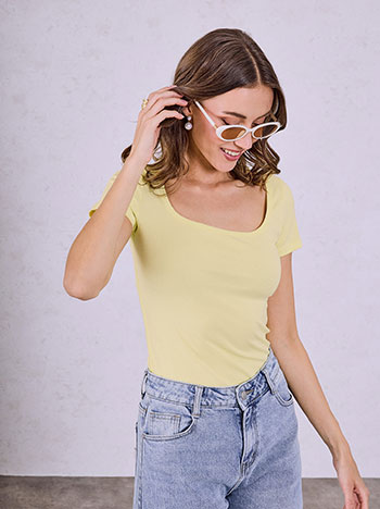 Μπλούζα μονόχρωμη με βαμβάκι SQ9844.4187+3