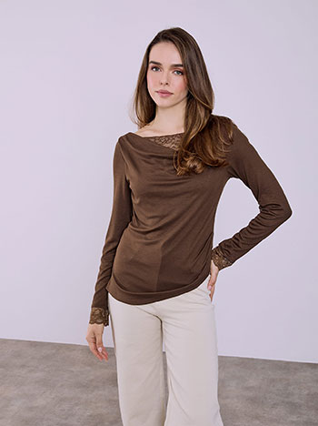 Μπλούζα με ντραπέ λαιμόκοψη SQ9844.4390+3