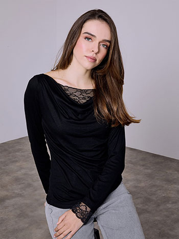 Μπλούζα με ντραπέ λαιμόκοψη SQ9844.4390+4