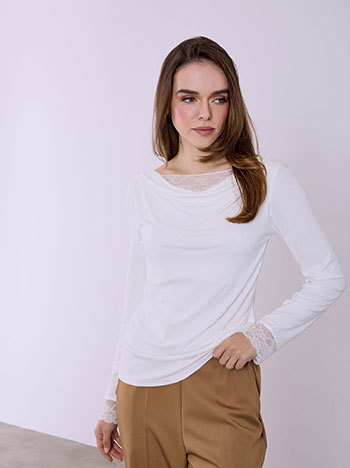 Μπλούζα με ντραπέ λαιμόκοψη SQ9844.4390+1