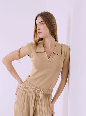 Celestino Μπλούζα πλεκτή με γιακά SQ9844.4830+4