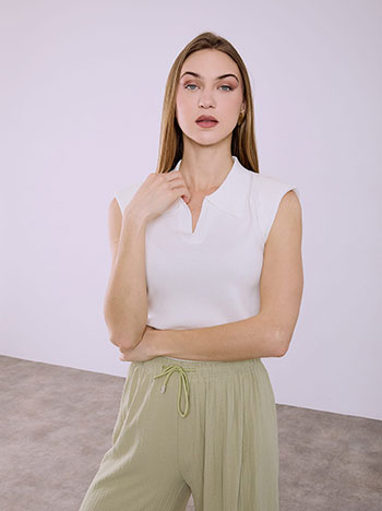 Celestino Μπλούζα πλεκτή με γιακά SQ9844.4830+5