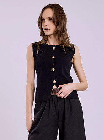 Γιλέκο με κουμπιά λουλούδια SQ9844.5615+3