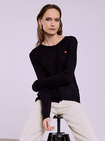 Ζακέτα πλεκτή με καρδιά SQ9844.5621+1