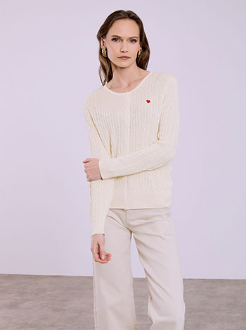 Ζακέτα πλεκτή με καρδιά SQ9844.5621+4