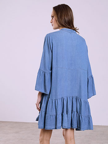 Celestino Φόρεμα Μίνι με Denim Όψη Sq9844 8137+4 Φορέματα Mini Γυναικεία Ρούχα Μόδα