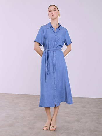 Σεμιζιέ φόρεμα με denim όψη SQ9844.8138+3 φωτογραφία
