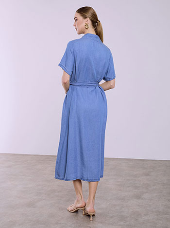 Celestino Σεμιζιέ Φόρεμα με Denim Όψη Sq9844 8138+3 Φορέματα Midi Γυναικεία Ρούχα Μόδα