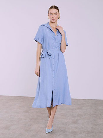 Celestino Σεμιζιέ φόρεμα με denim όψη SQ9844.8138+1