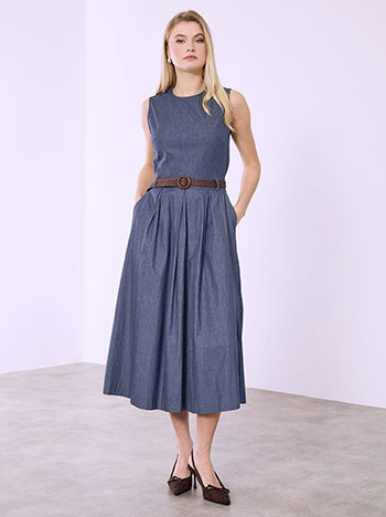 Φόρεμα denim με ζώνη SQ9844.8215+1