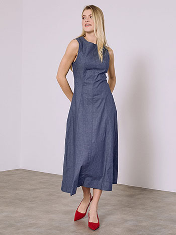 Φόρεμα μίντι με denim όψη SQ9844.8220+1