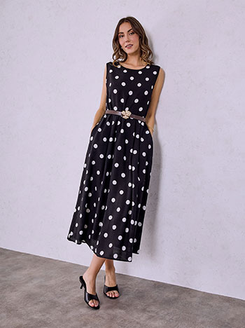 Φόρεμα πουά με πιέτες SQ9844.8557+3