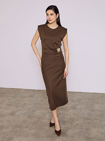 Φόρεμα μίντι με διακοσμητική αγκράφα SQ9844.8600+2