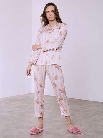 Σετ πιτζάμας ριγέ με αρκουδάκι SQ9858.0006+2