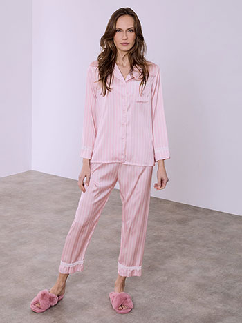 Σετ πιτζάμας σατέν ριγέ SQ9858.0019+2