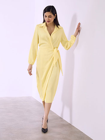 Φόρεμα μίντι κρουαζέ σατέν SQ9864.8294+2