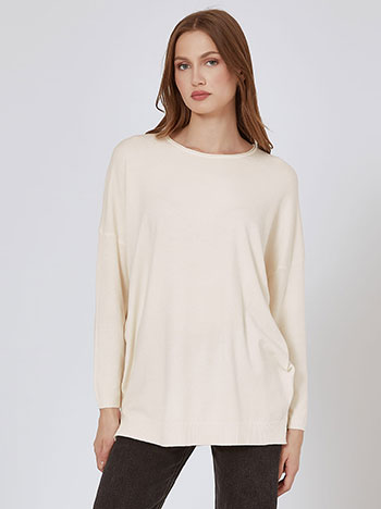 Πουλόβερ με αφινίριστη λαιμόκοψη WR7612.4322+3