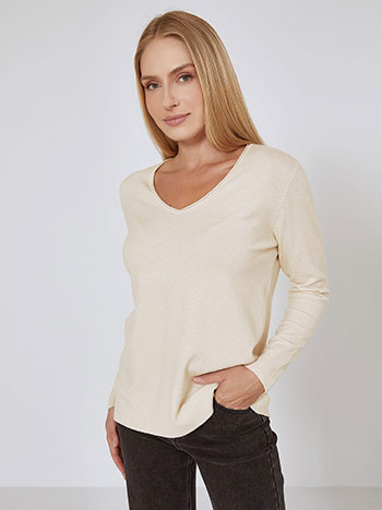 Πουλόβερ μονόχρωμο με ριπ λεπτομέρειες WR7612.4380+13