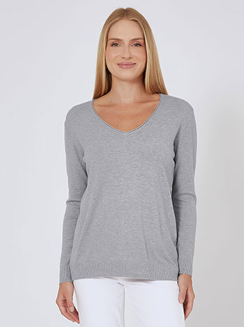 Πουλόβερ μονόχρωμο με ριπ λεπτομέρειες WR7612.4380+3