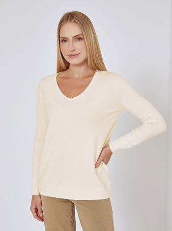 Πουλόβερ μονόχρωμο με ριπ λεπτομέρειες WR7612.4380+5