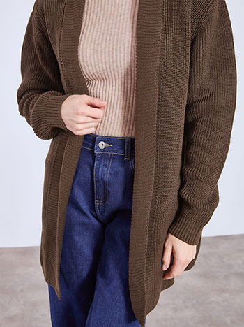 Ζακέτα μακριά πλεκτή ριπ WT1010.5001+3 φωτογραφία