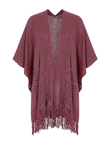 Κάπα πλεκτή με κρόσια WT1018.9090+4 φωτογραφία