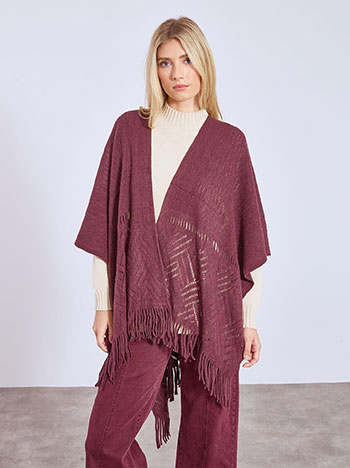 Κάπα πλεκτή με κρόσια WT1018.9090+4