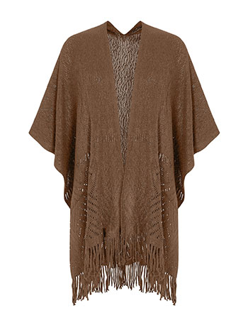 Κάπα πλεκτή με κρόσια WT1018.9090+2 φωτογραφία