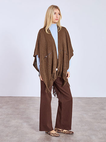 Κάπα πλεκτή με κρόσια WT1018.9090+2 φωτογραφία