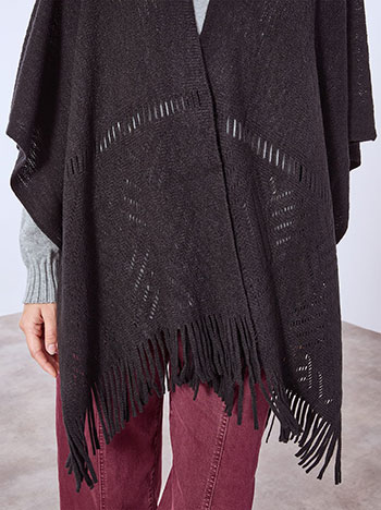 Κάπα πλεκτή με κρόσια WT1018.9090+3 φωτογραφία