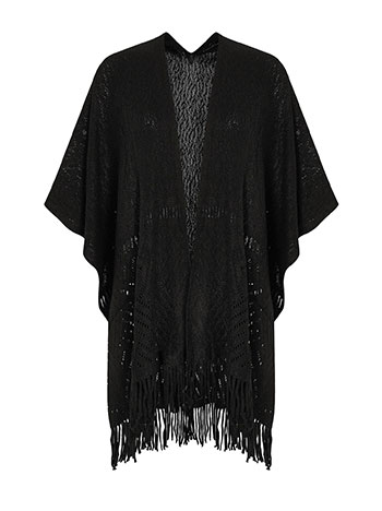 Κάπα πλεκτή με κρόσια WT1018.9090+3 φωτογραφία