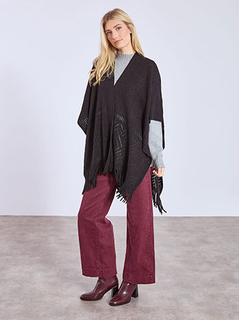 Κάπα πλεκτή με κρόσια WT1018.9090+3 φωτογραφία