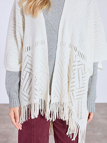 Κάπα πλεκτή με κρόσια WT1018.9090+1 φωτογραφία