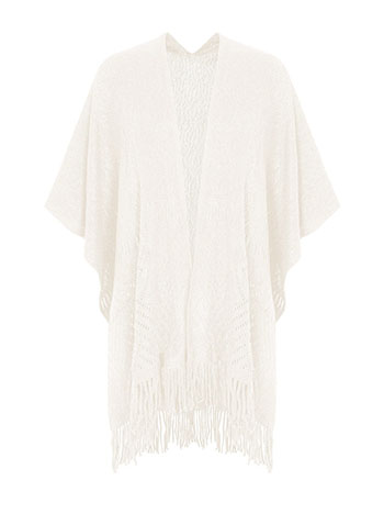 Κάπα πλεκτή με κρόσια WT1018.9090+1 φωτογραφία